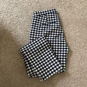 J.Crew navy and white gingham Martie pant 00
